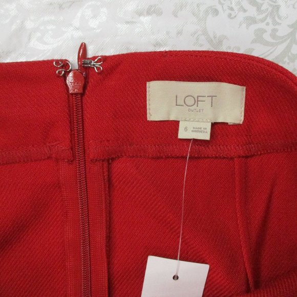 LOFT Outlet Red Skirt NWT Size 6 - Picture 5 of 9